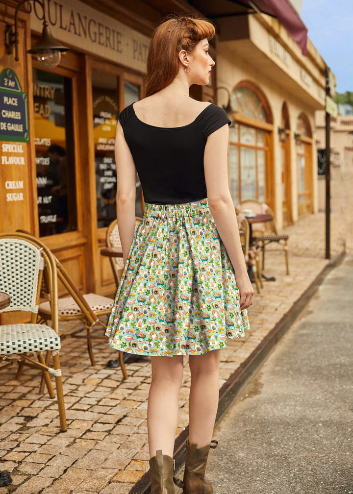 Cats &amp; Plants Skater Skirt from KADOU Boutique