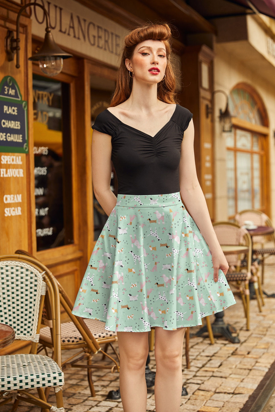Dogs Skater Skirt from KADOU Boutique