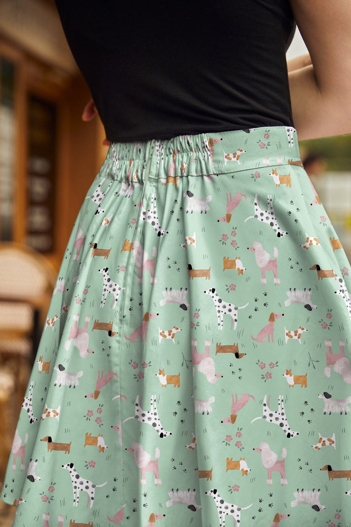 Dogs Skater Skirt from KADOU Boutique