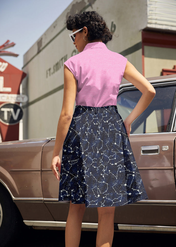 Glow in the Dark Constellations A-Line Skirt from KADOU Boutique