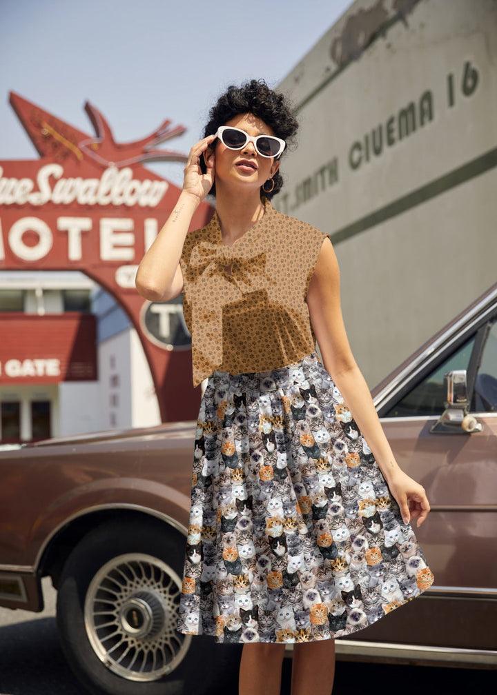 Realistic Cats A-Line Skirt from KADOU Boutique