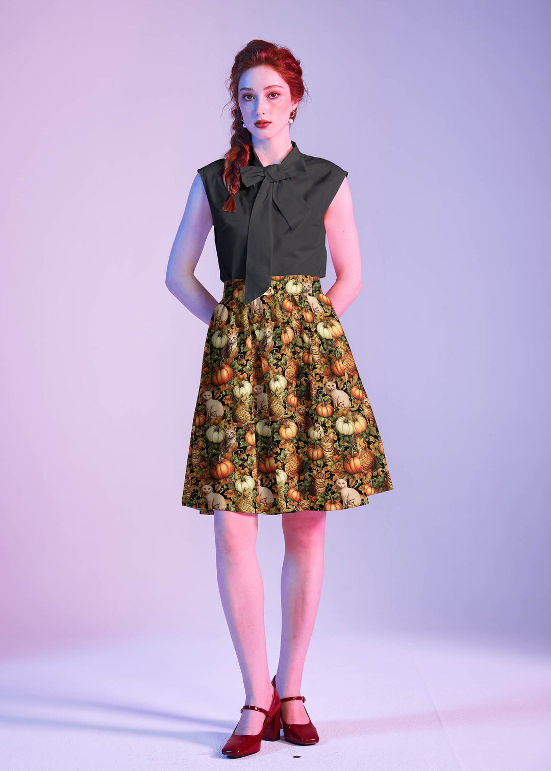 Cats &amp; Pumpkins A-line Skirt