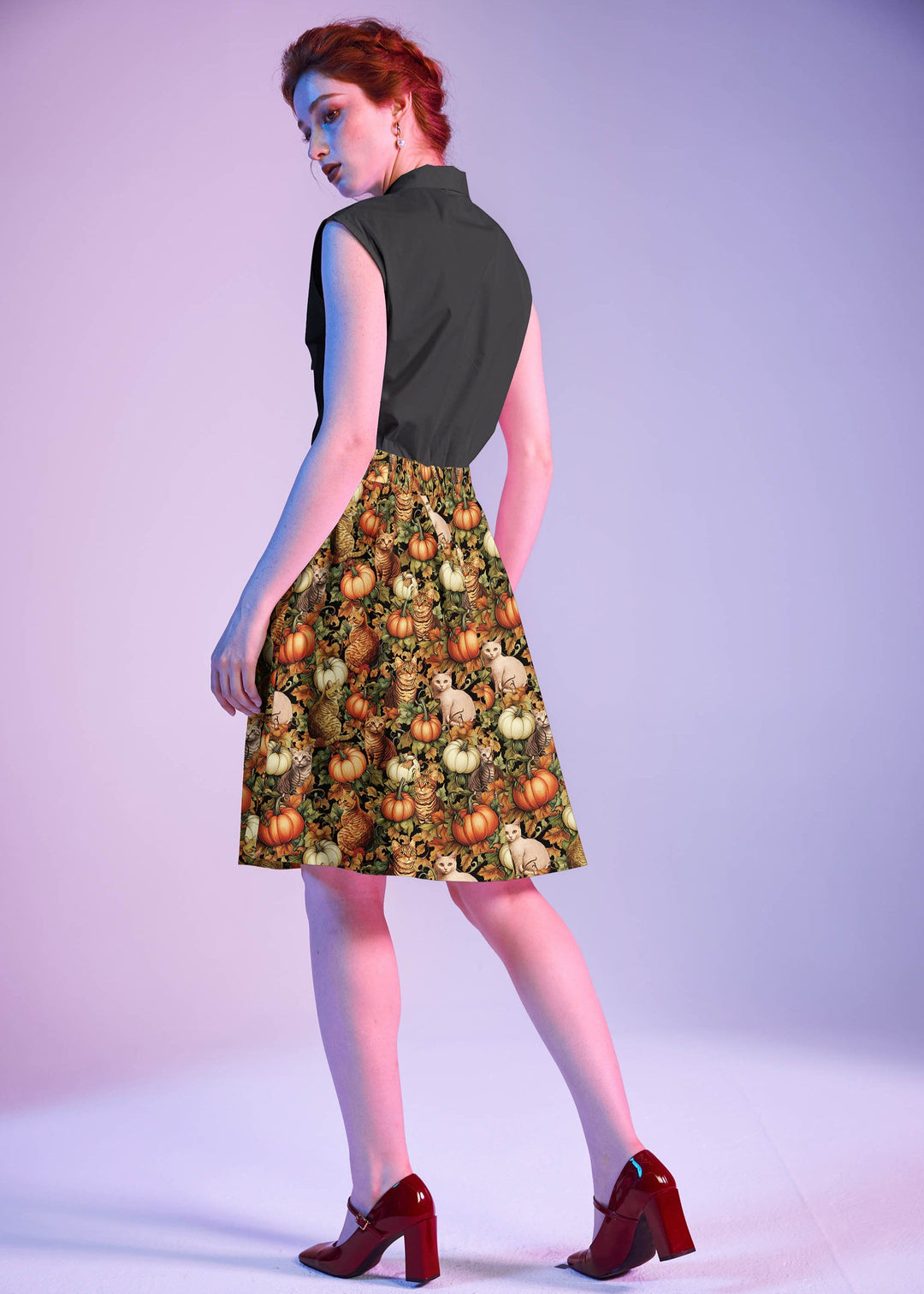 Cats &amp; Pumpkins A-line Skirt