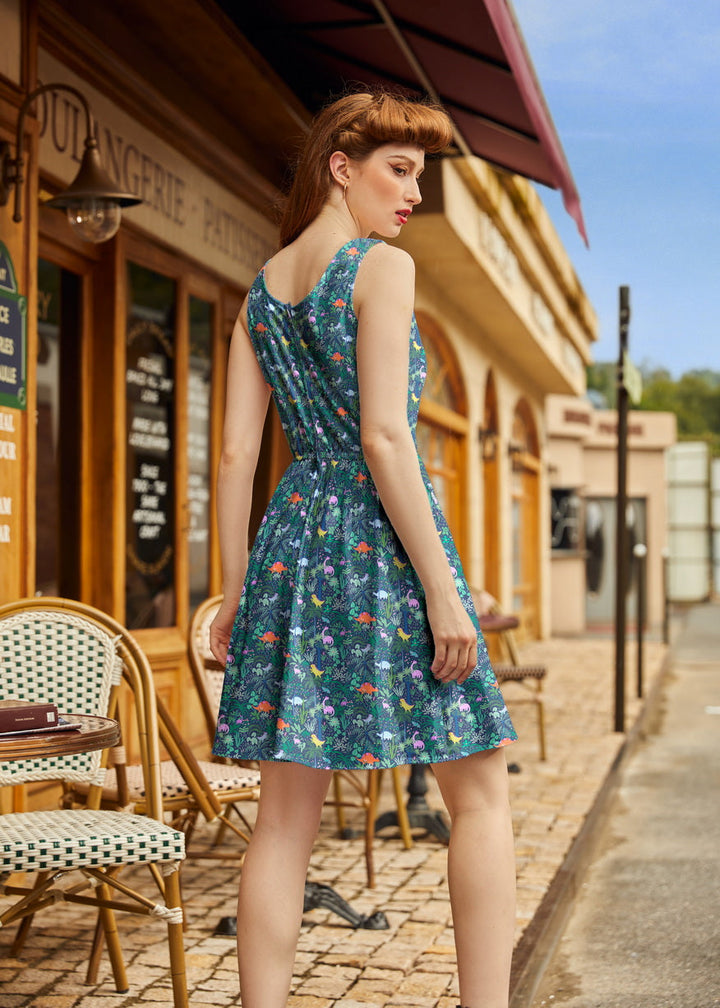 Dino Shorter Length Fit &amp; Flare Dress