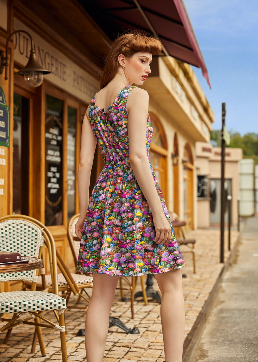 Desert Blooms Shorter Length Fit &amp; Flare Dress