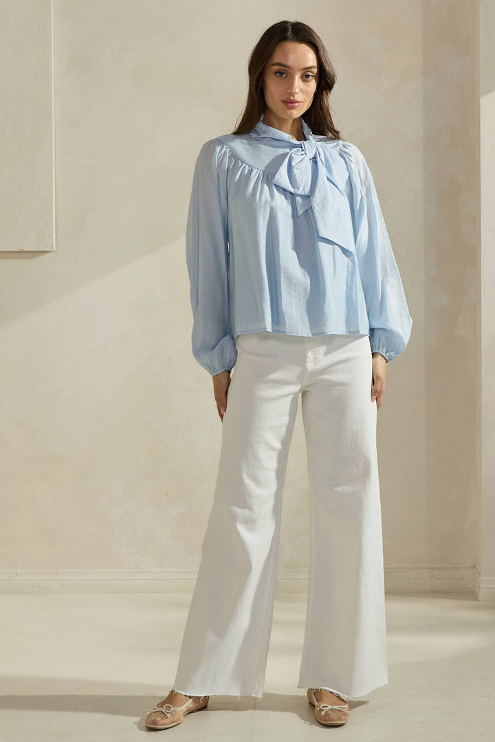 Bow-Tie Neck Blouse