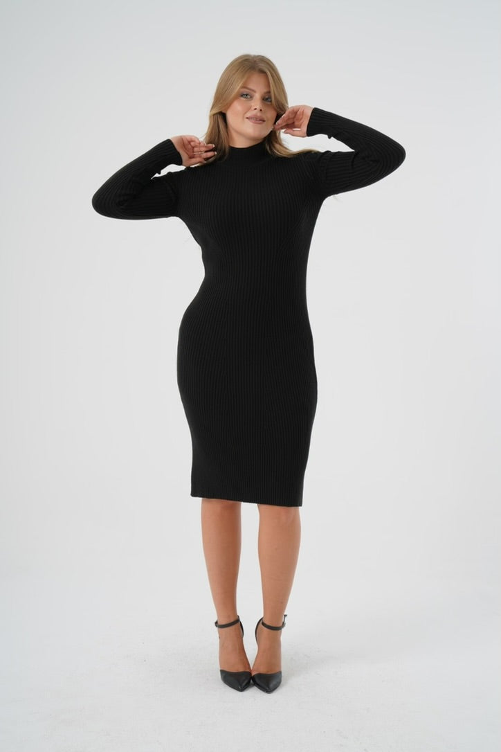 Ribbed Long Sleeve Dress