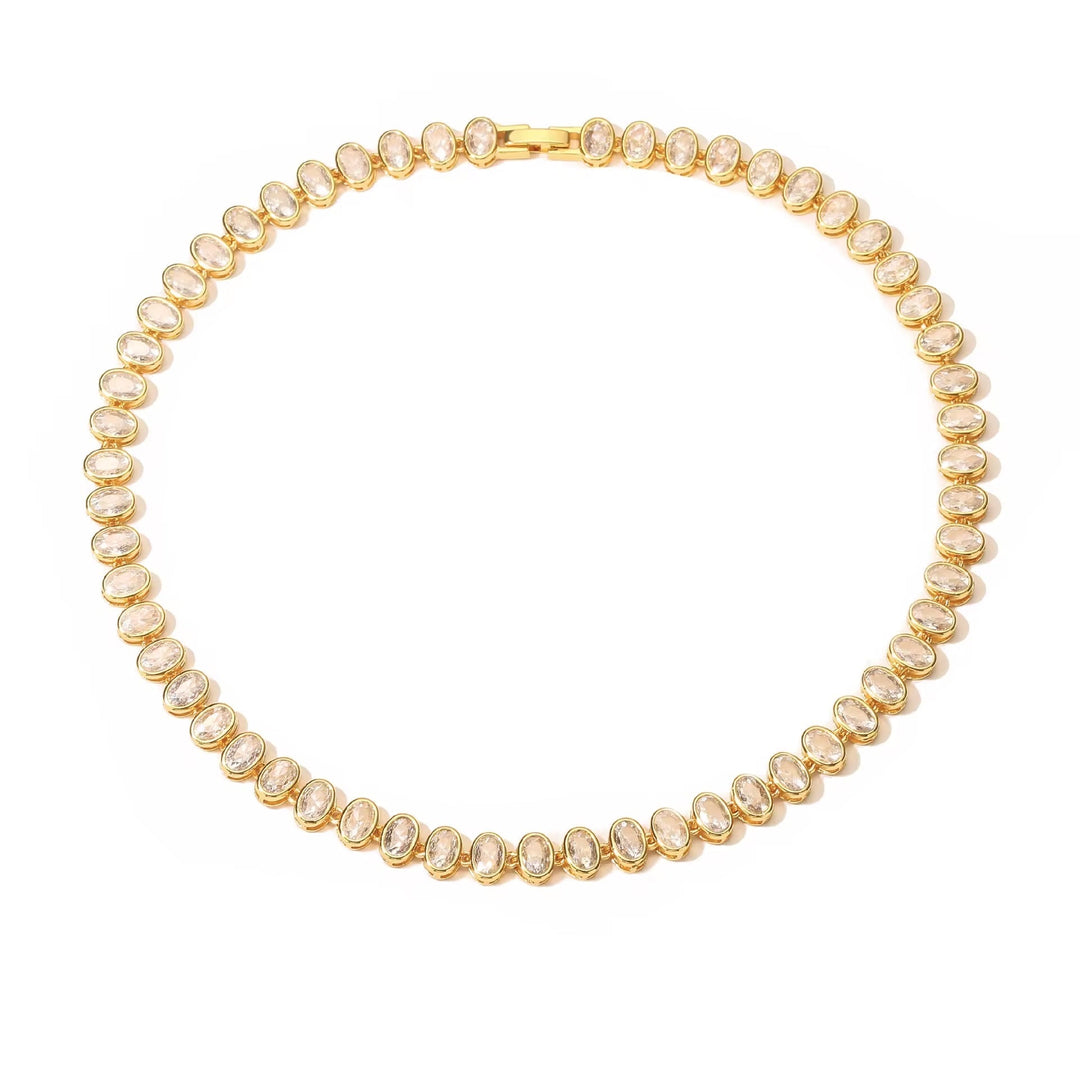 Oval Bezel Tennis Choker from KADOU Boutique