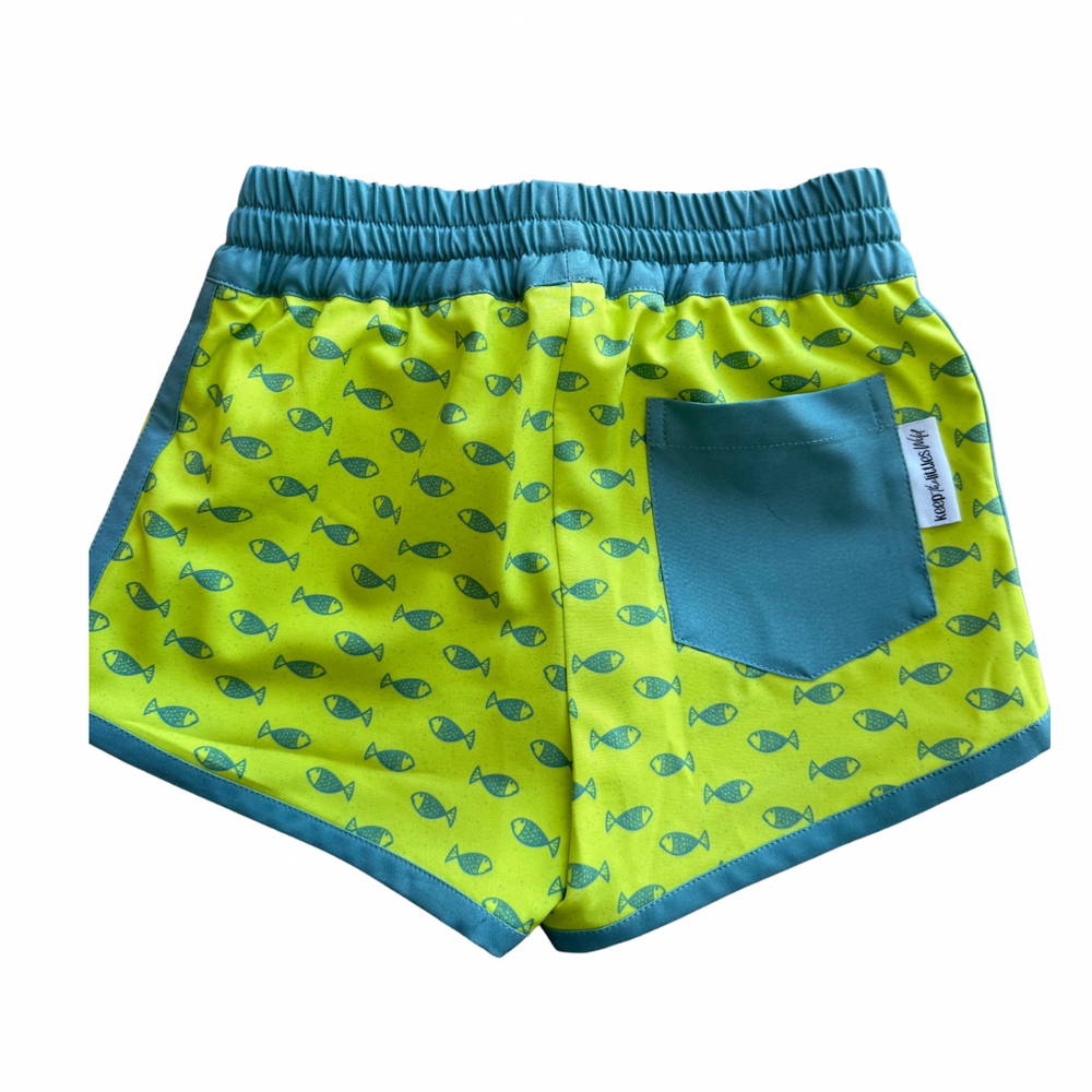 Neon Fish Hybrid Shorts from KADOU Boutique