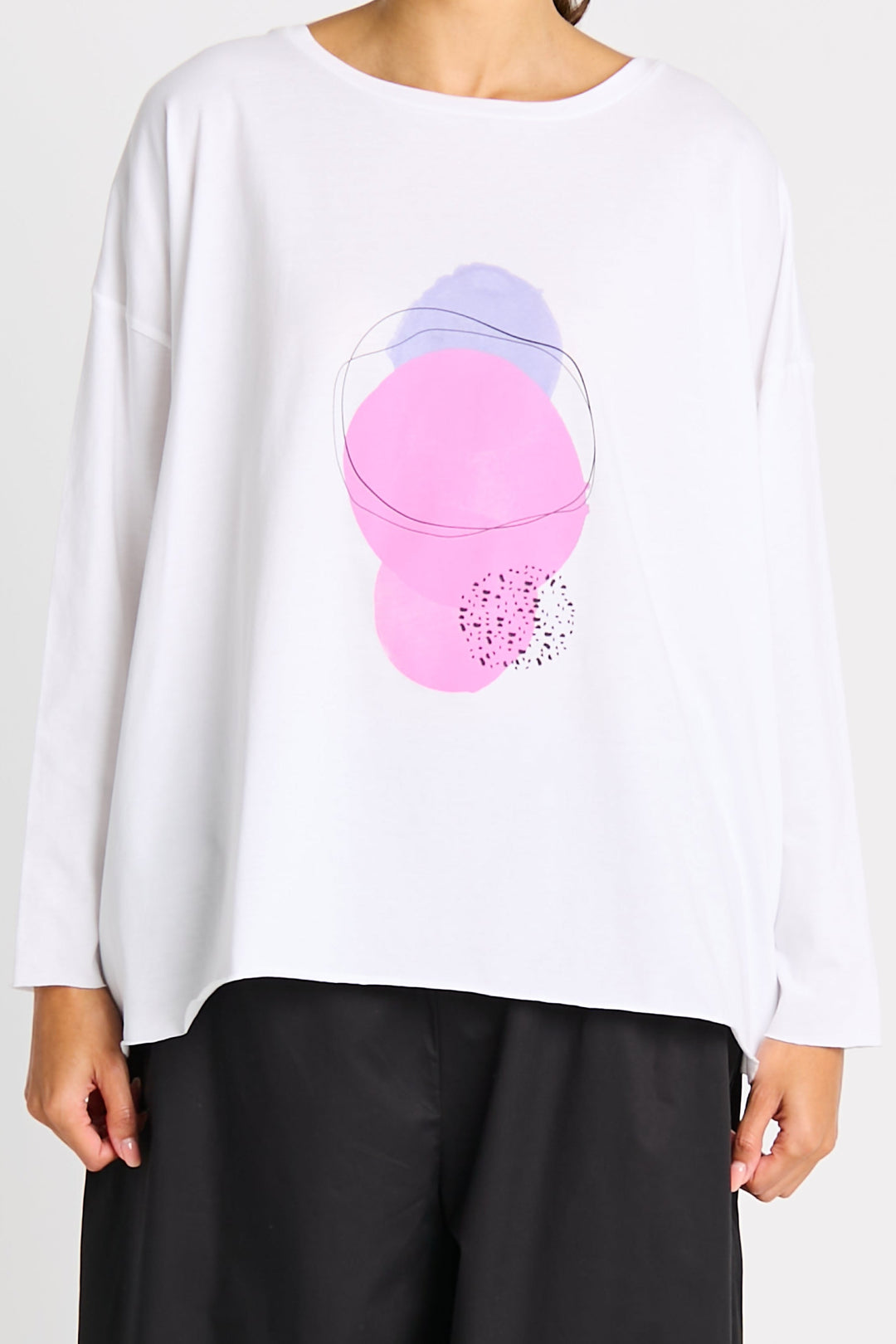Pima Cotton "saturn" Luxury Boxy Tee - White from KADOU Boutique