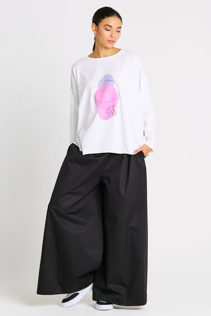 Pima Cotton "saturn" Luxury Boxy Tee - White from KADOU Boutique