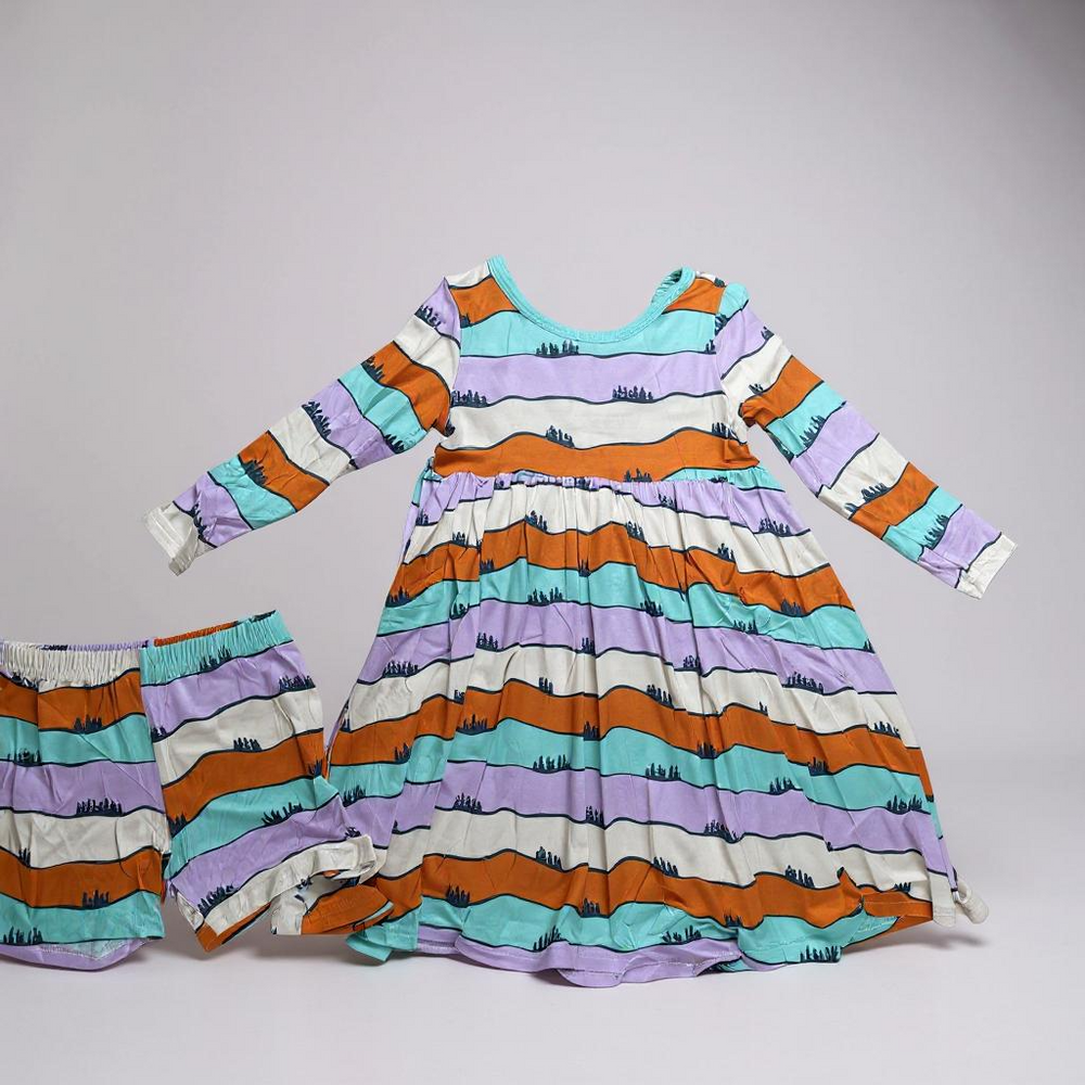 Hills Bamboo Twirl Dress - Eco-Friendly Girls Dress from KADOU Boutique
