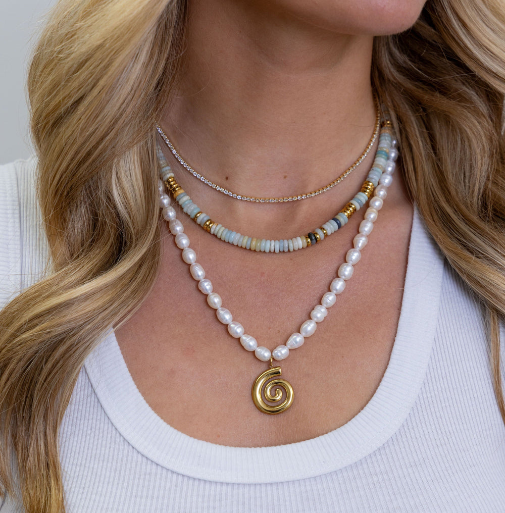 Amazonite Beaded Necklace from KADOU Boutique
