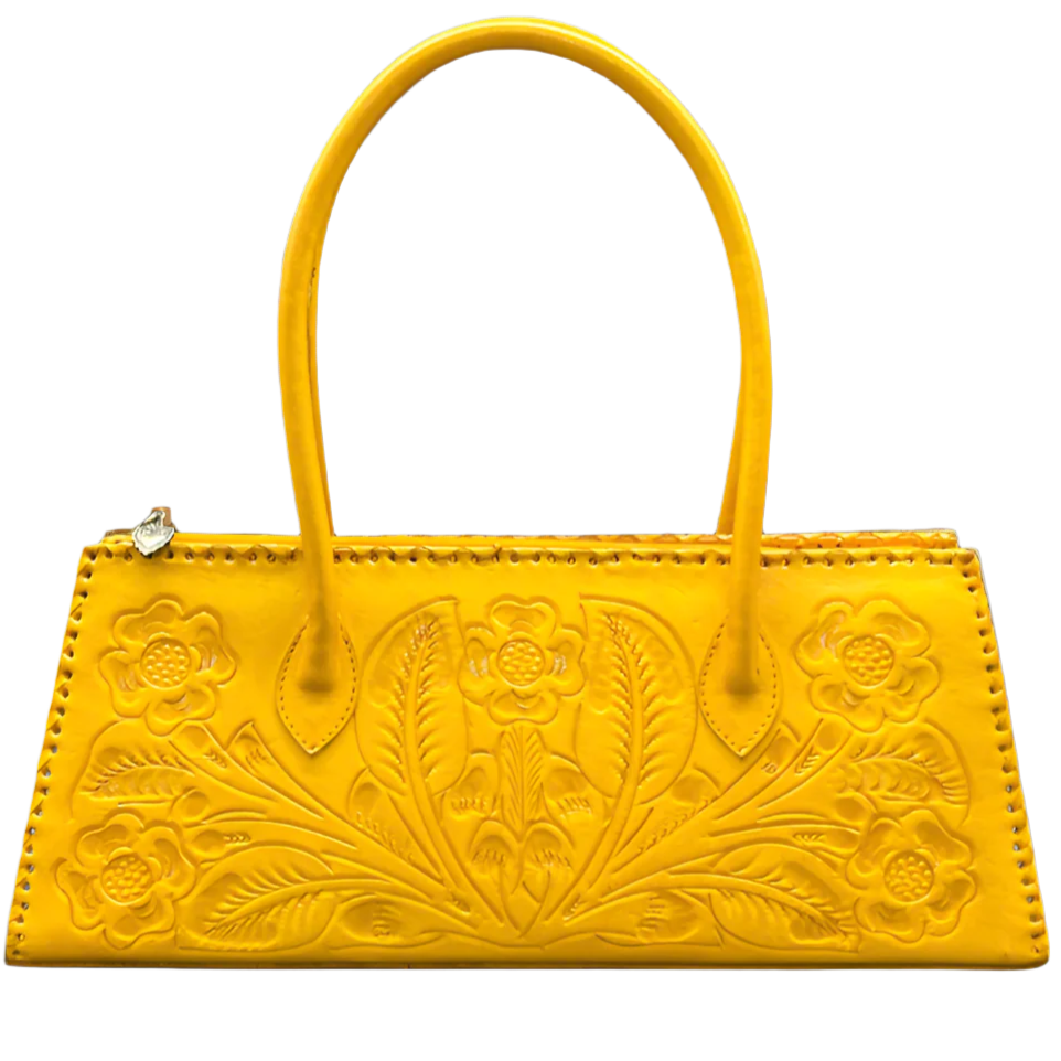 The Abby | Hand-Tooled Leather East to West Shoulder Handbag from KADOU Boutique