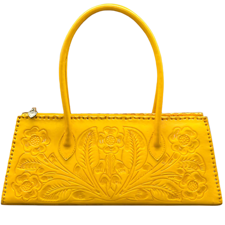 The Abby | Hand-Tooled Leather East to West Shoulder Handbag from KADOU Boutique