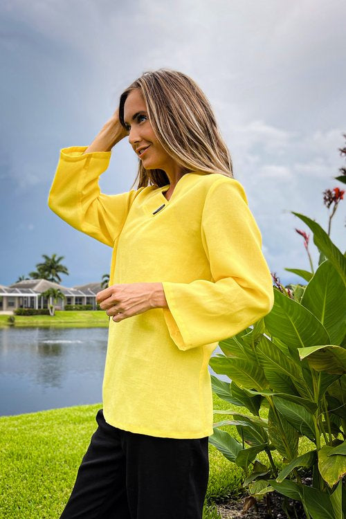 Georgia Linen Pullover Top from KADOU Boutique