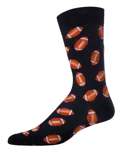 Football Toss Bamboo Men’s Crew Socks