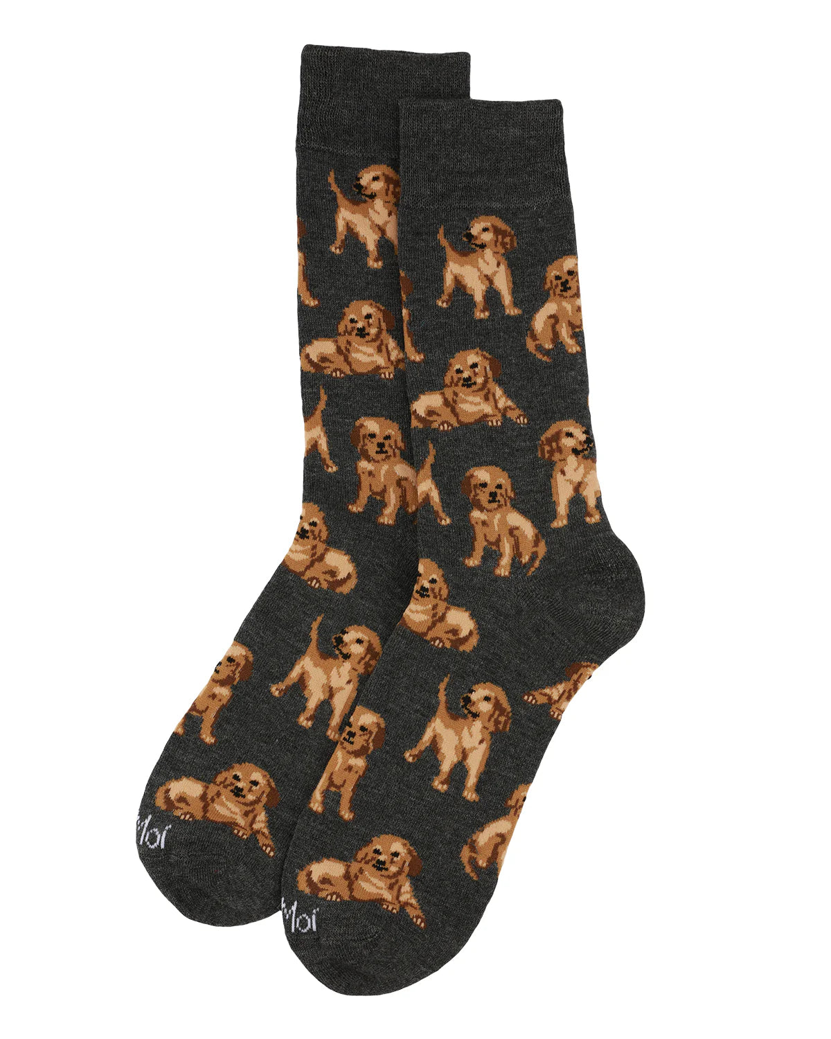 Happy Puppies Mens Bamboo Crew Socks