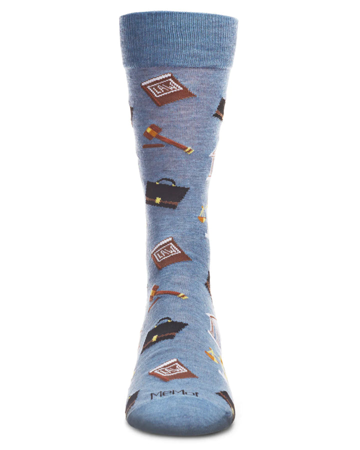 Law N Order Bamboo Men’s Crew Socks- Denim Heather