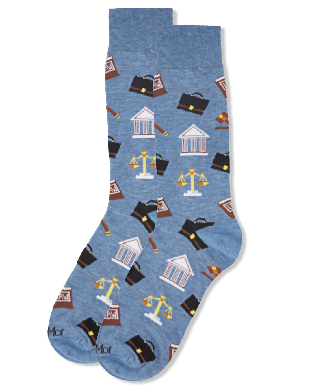 Law N Order Bamboo Men’s Crew Socks- Denim Heather