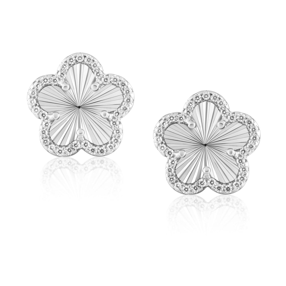 Adeline Pave Outline Clover Studs from KADOU Boutique