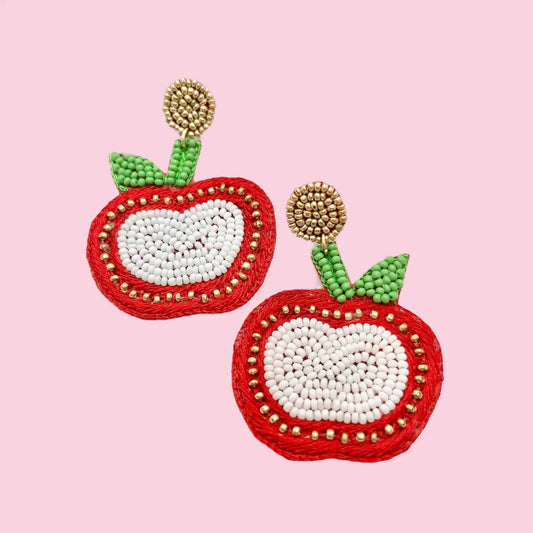 Teacher Apple Beaded Earrings