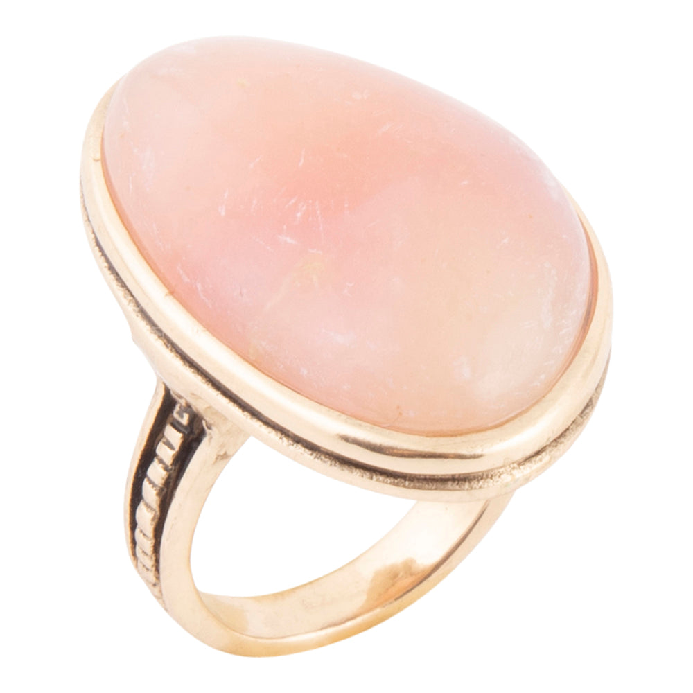 Pink Opal Golden Statement Ring from KADOU Boutique