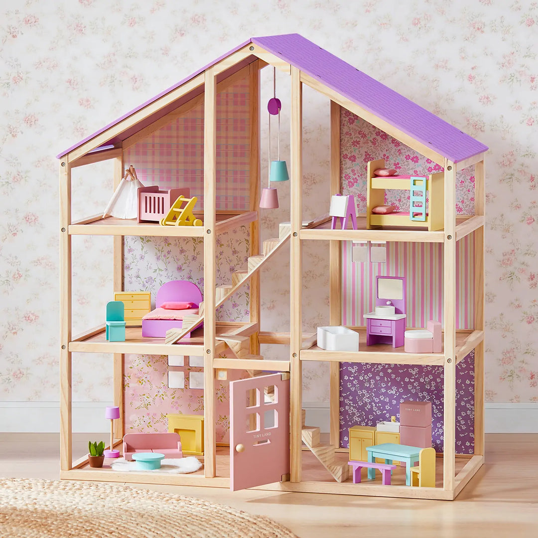 Tiny Land® Sweetwood Unicorn Dollhouse &amp; Wooden Dollhouse Dolls