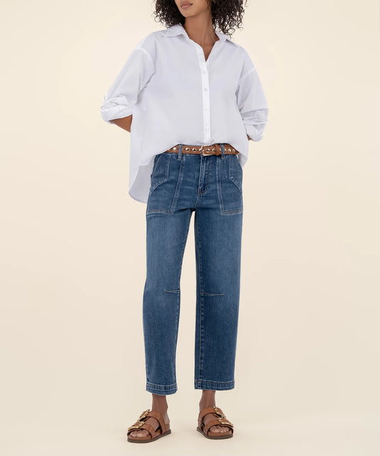 Ashton Wide Leg Barrel Medium Wash Jeans