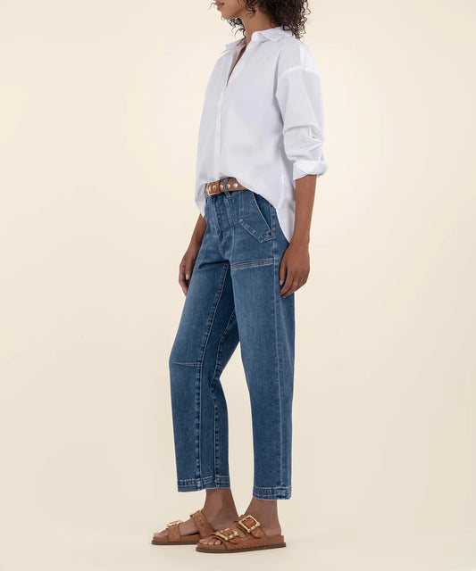 Ashton Wide Leg Barrel Medium Wash Jeans