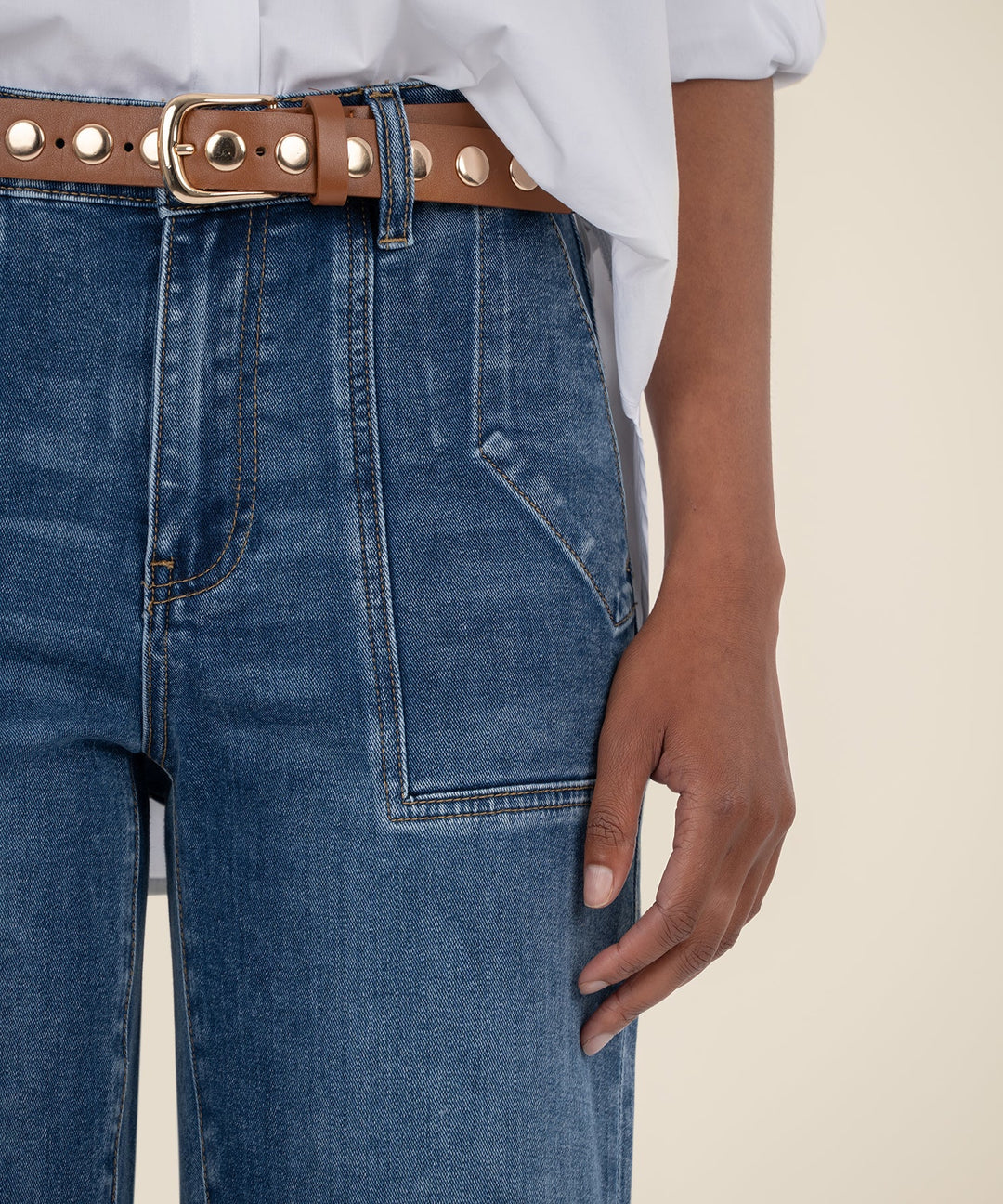 Ashton Wide Leg Barrel Medium Wash Jeans
