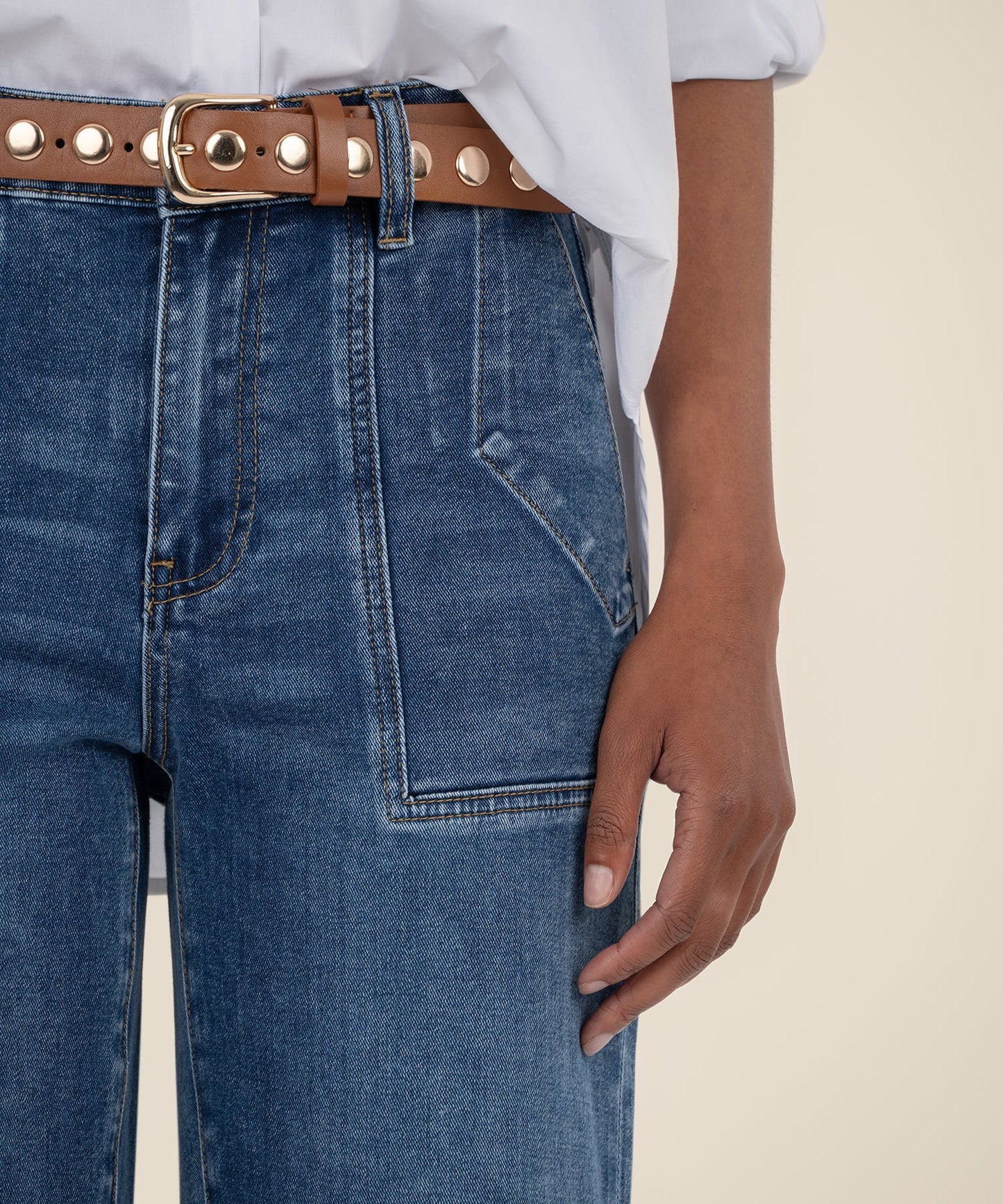 Ashton Wide Leg Barrel Medium Wash Jeans