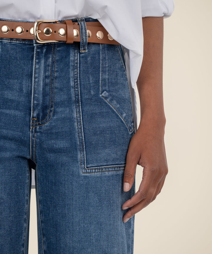 Ashton Wide Leg Barrel Medium Wash Jeans