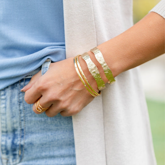 Wide Textured Cuff Bracelet