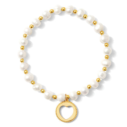 Pearl With Heart Bracelet