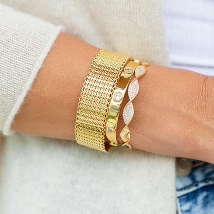 Interwoven Mesh Cuff Bracelet