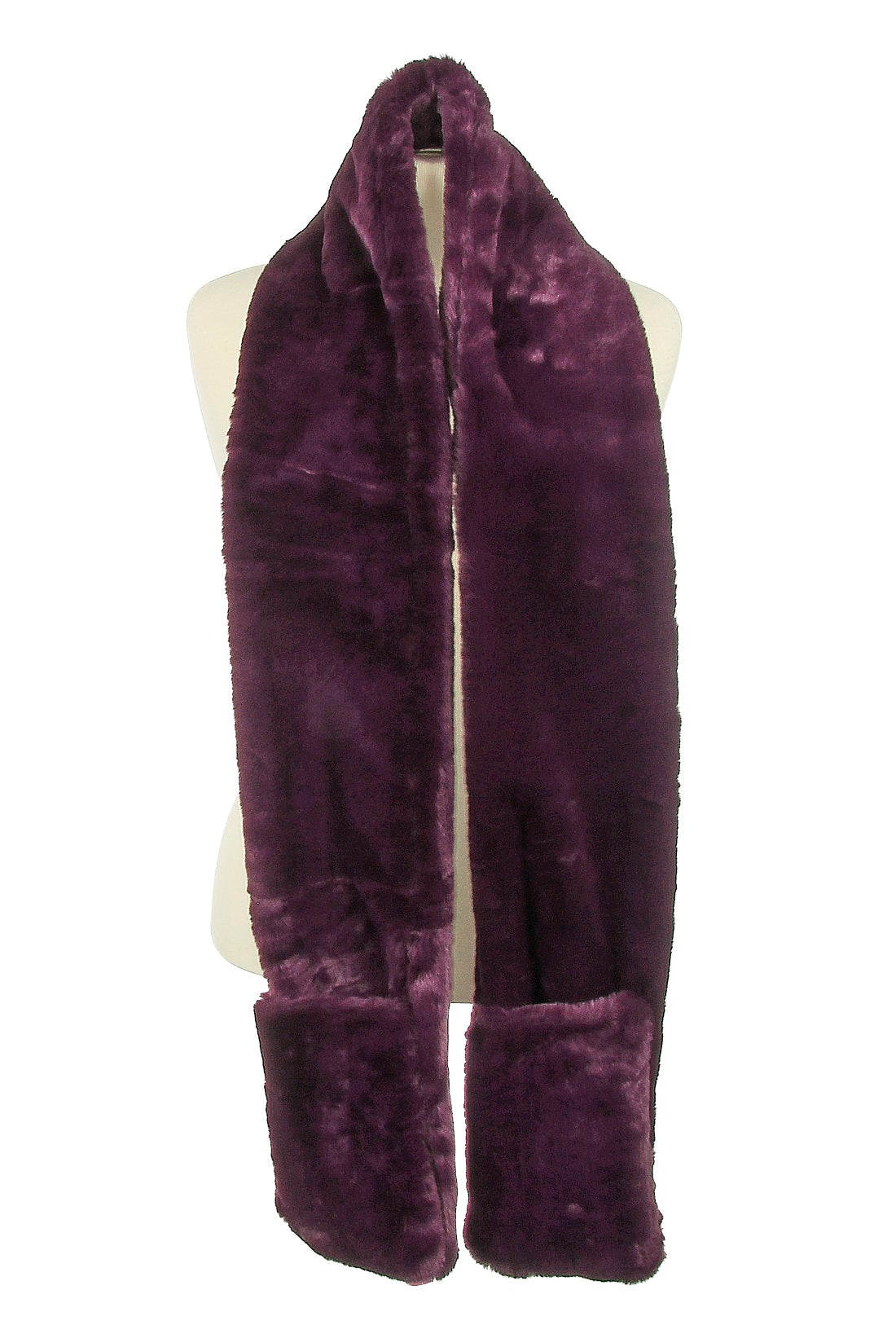 Plush Scarf with Pockets - Solid Color