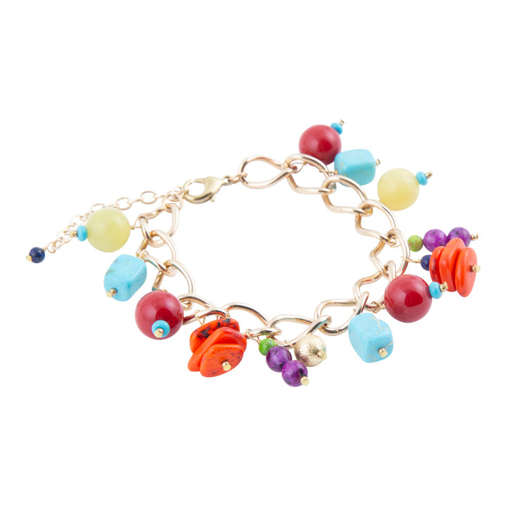Zion Colorful Stone Charm Golden Bracelet from KADOU Boutique