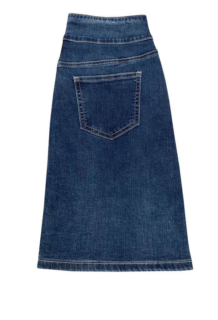 Beaded Knee Length Denim Skirt