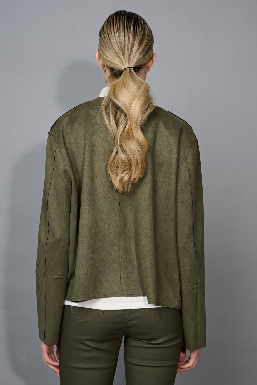 Picadilly Button Front Faux Suede Jacket