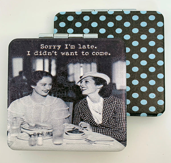 Pocket Folding Compact Mirror With Vintage Image