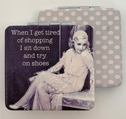 Pocket Folding Compact Mirror With Vintage Image