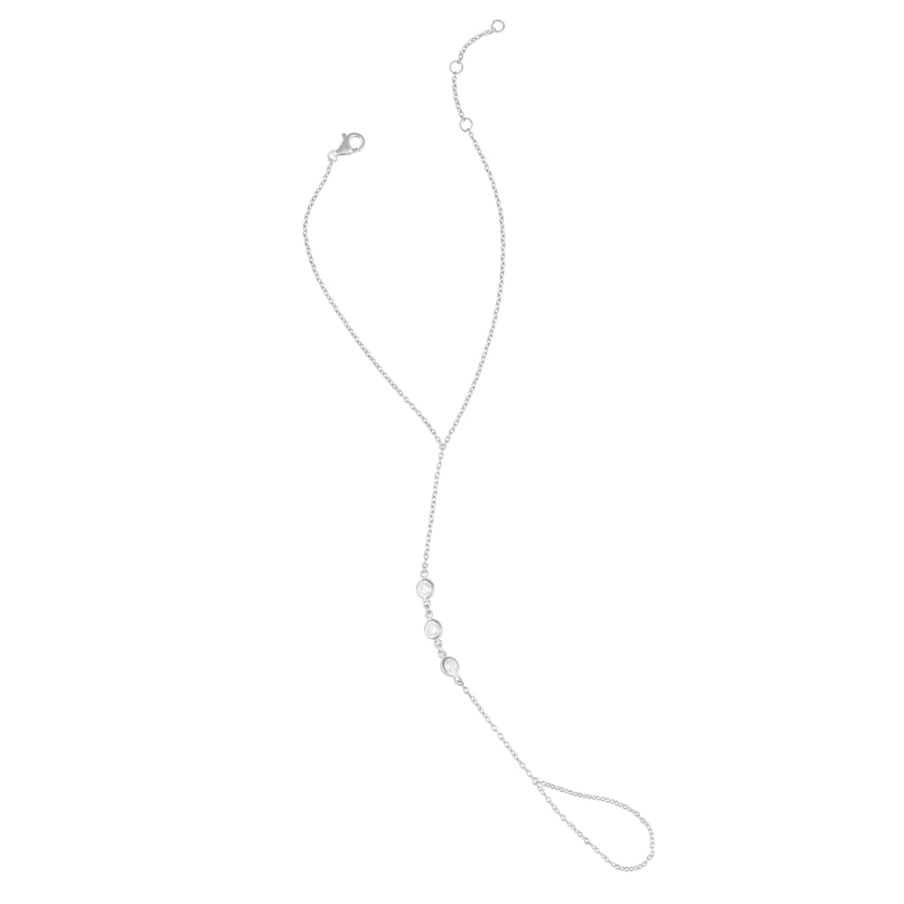 Cz Bezel Hand Chain Bracelet from KADOU Boutique