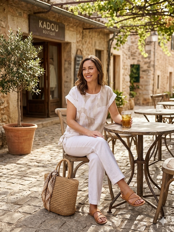 Cap Sleeve Linen Top