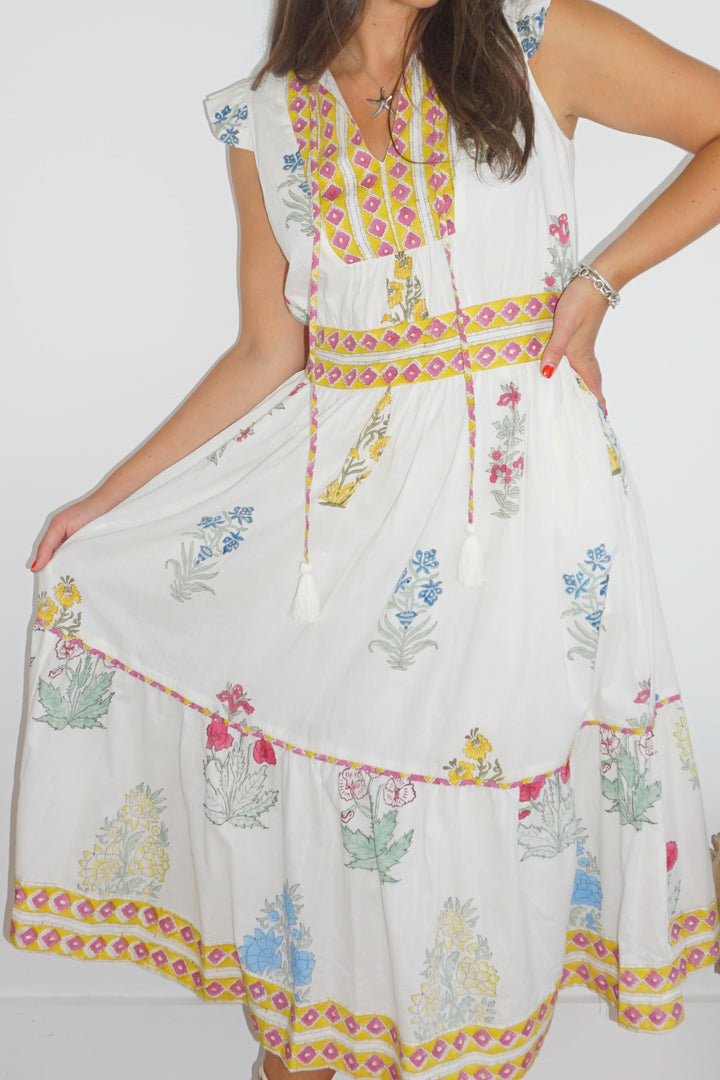 Capri Midi Dress in Mixed Print Floral