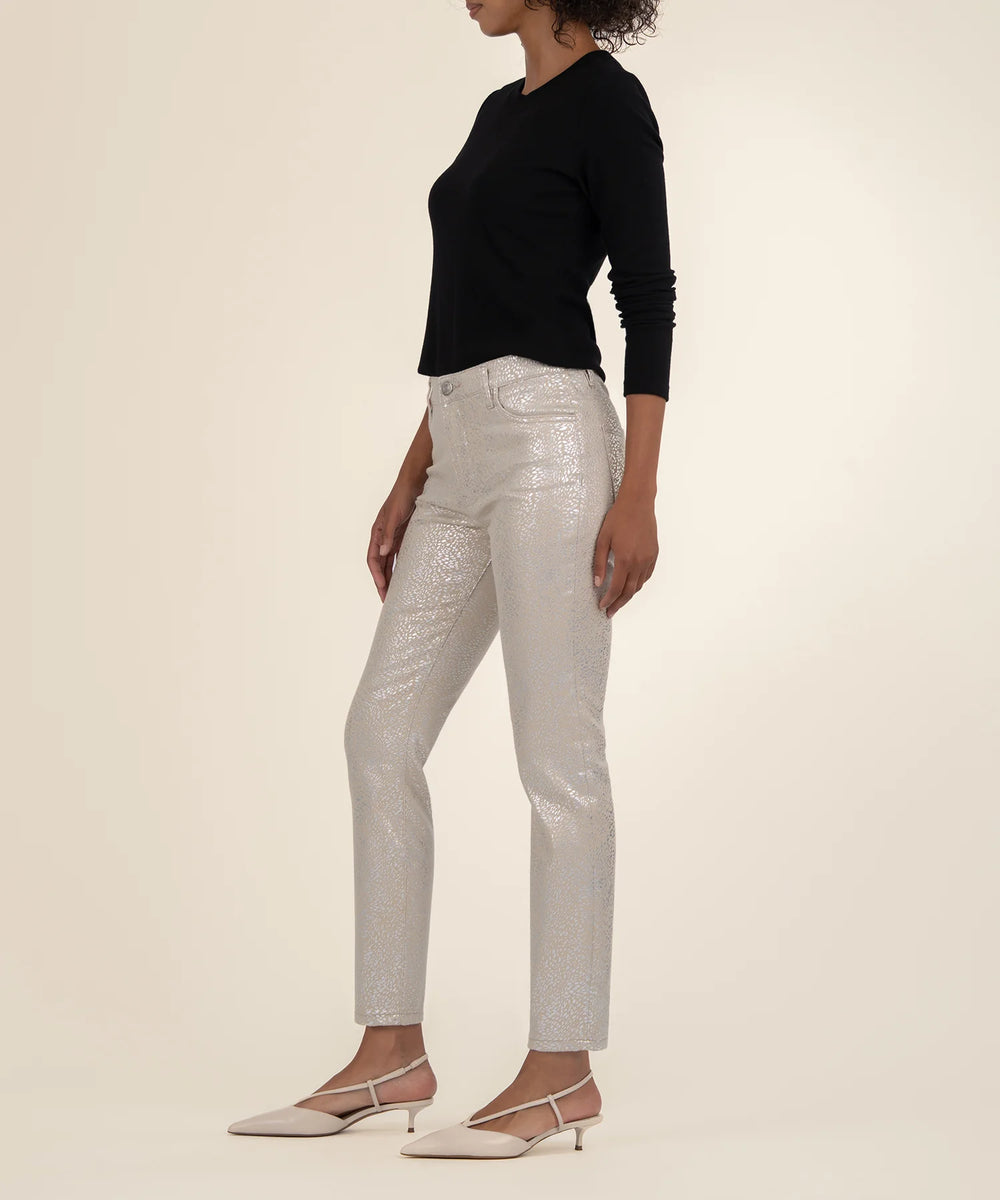 Charlize Metallic Coated High Rise Cigarette Leg from KADOU Boutique