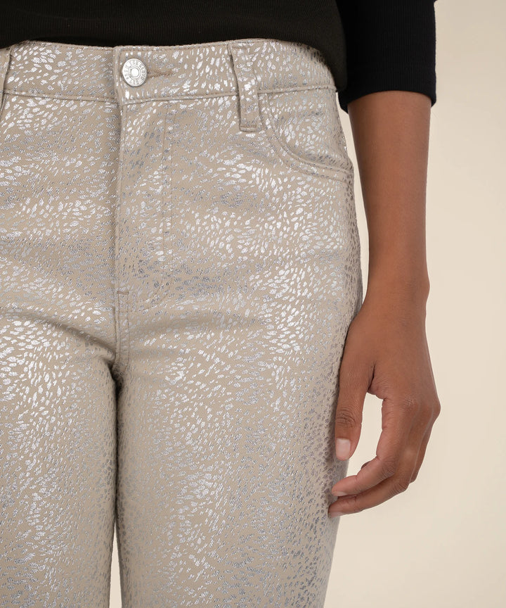 Charlize Metallic Coated High Rise Cigarette Leg