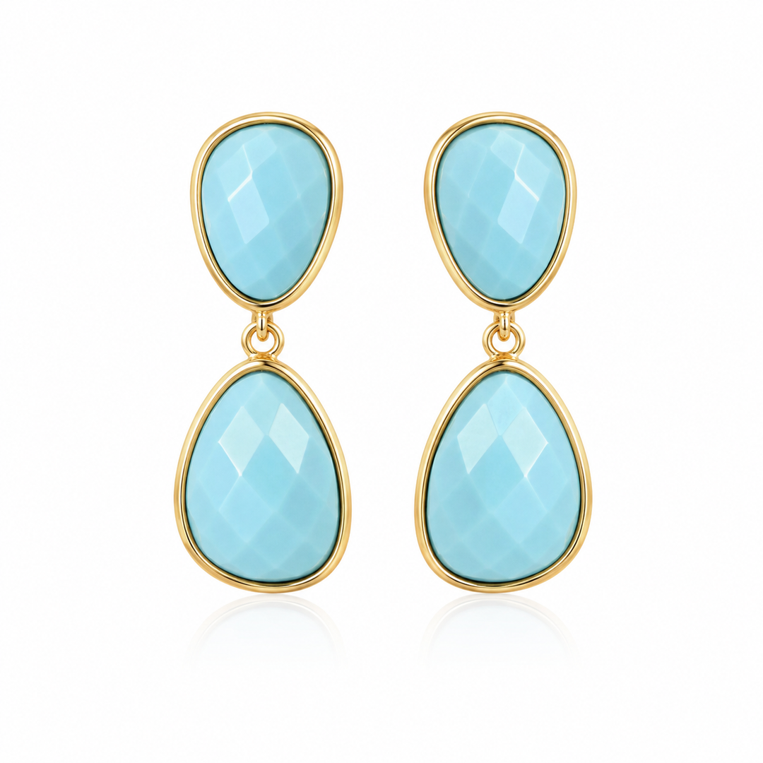 Turquoise Pebble Drop Earrings