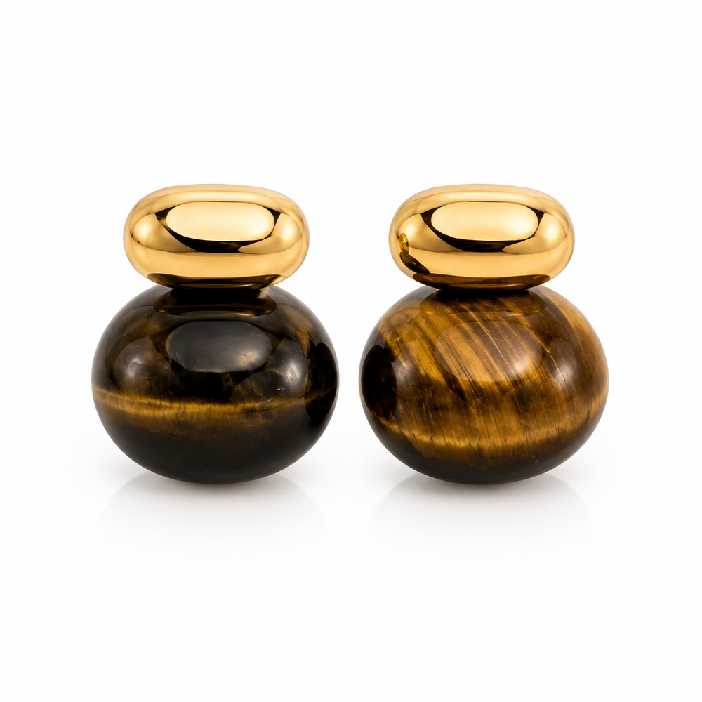 Tiger Eye Bubble Earring from KADOU Boutique