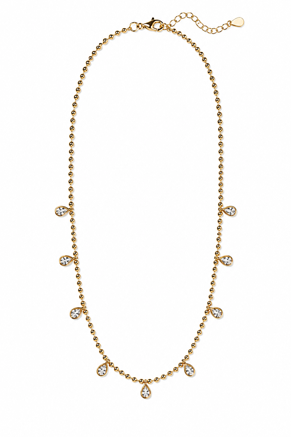 Beaded Cz Teardrop Necklace from KADOU Boutique